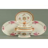A large Samson of Paris armorial tureen cover and stand,