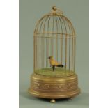 A bird cage automaton, late 19th/early 20th century,