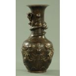 A Chinese bronze dragon vase, late 19th century,