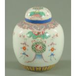 A Chinese Famille Rose ginger jar and cover, 19th century,