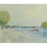 Tom Robb, "Putney", signed, oil on board, 49.5 cm x 59.5 cm.