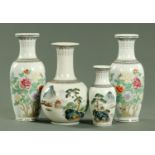 Four Chinese porcelain vases, late 20th century,