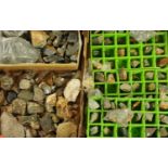 A quantity of geological rock specimen samples, to include quartz, mudstone, limestone,