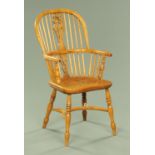 An ash Windsor chair, early 20th century,