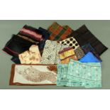 Thirteen ladies silk wool and other scarves, to include two by Yves St Laurent, two Aquascutum,