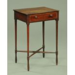 An early 19th century mahogany side table, fitted with a single drawer,