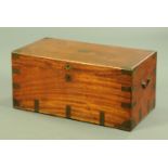 A 19th century camphorwood brass bound bedding box. Width 92 cm.