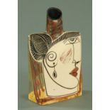 An Alfajar Picasso style bottle vase, 20th century. Height 25 cm.