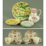 Chinese ceramics 18th/19th century, comprising a flared petal shaped cup,