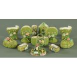 A collection of Victorian Moss Ware,