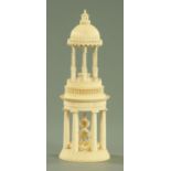 Two Halstafle turned ivory colonnades, 19th century, tallest 28 cm (see illustration).