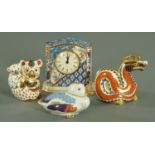 Two Royal Crown Derby Imari pattern collectors paperweights,