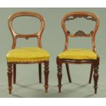 Two Victorian occasional chairs, one with stuffover seat the other drop in.