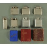 Seven vintage lighters, to include The Parker Efficient Lighter in original box with instructions,