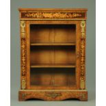 A Victorian walnut foliate marquetry pier cabinet,