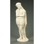 A plaster figure, an artist in standing pose. Height 88 cm.