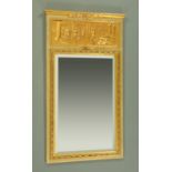 A painted gilt framed rectangular wall mirror,