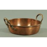 A 19th century copper cream pan, 33 cm diameter.