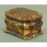 An early 19th century Chinese lacquered tea caddy, circa 1810 complete with two lead canisters,