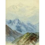 William J. Webb, watercolour, mountain scene. 33 cm x 24 cm, framed, signed.