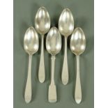 Four Scottish silver tablespoons, William Robertson, Edinburgh 1793,