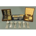 A canteen of Romney plate, six place settings comprising 3 serving spoons, 6 dessert spoons,
