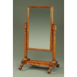 A Victorian mahogany cheval mirror,