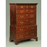 A George III mahogany tallboy, small proportions,