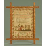 An early Victorian needlework sampler, Hannah Leathes, aged 12 years, 1847,