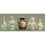 A Cauldon porcelain miniature vase, early 20th century,