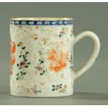 A rare Chinese porcelain named armorial tankard, the armorial inscribed "W.M.