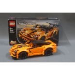 A Lego Technic Corvette ZR0 pre-assembled model