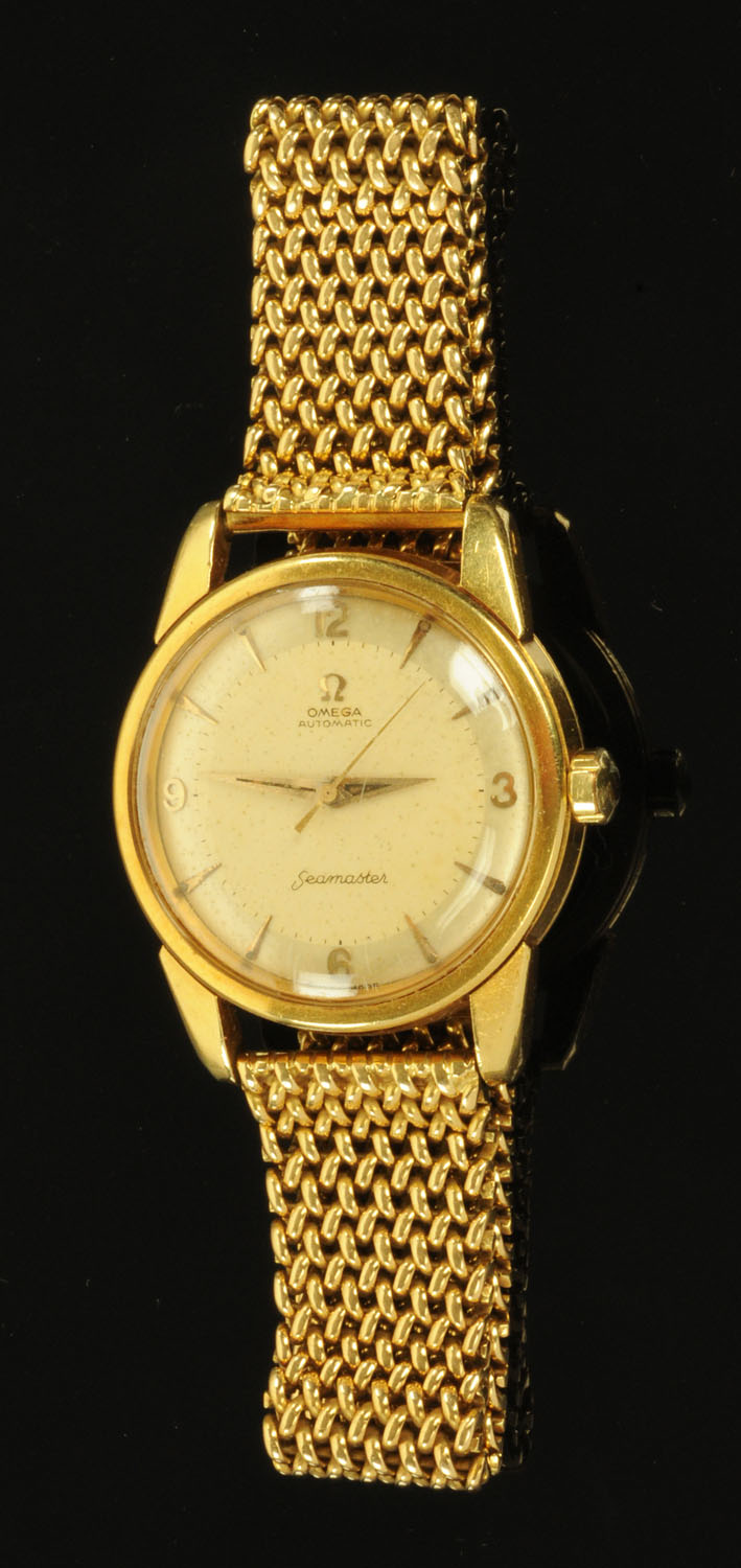 A gentleman's vintage 18 ct gold cased Omega automatic Seamaster wristwatch, circa 1958,