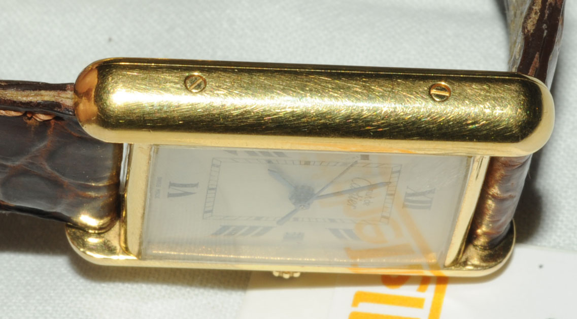A ladies silver gilt Must de Cartier "Tank" wristwatch, - Image 9 of 10