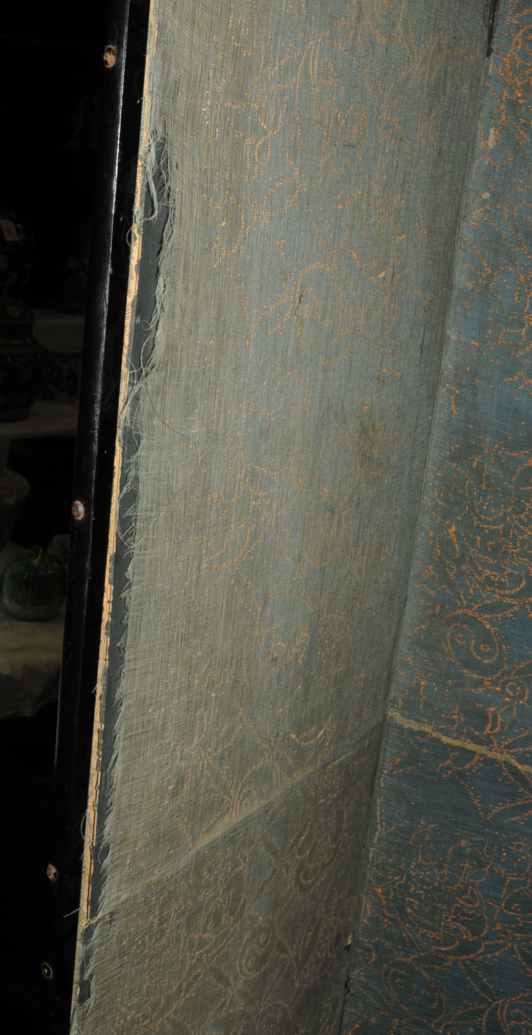 A Japanese embroidered four panel folding screen, circa 1900, - Image 6 of 12