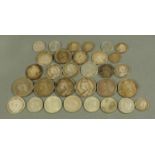 A collection of Victorian coins to include four crowns, two double florins, six half crowns,