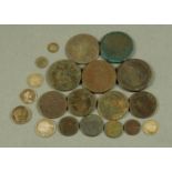 British silver and copper coins George II-Victoria, comprising silver threepence 1817,