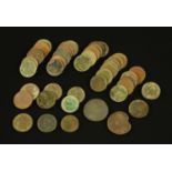 Assorted British coins to include two Charles II copper farthings, William III copper farthing,