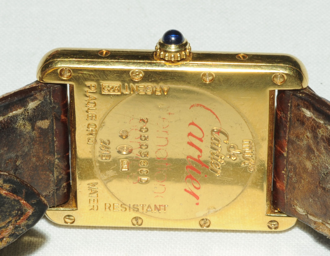 A ladies silver gilt Must de Cartier "Tank" wristwatch, - Image 10 of 10