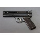 A Webley Senior Cal 22 air pistol, over lever, stamped to the side,