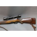 A Steyr Mannlicher Model L Cal 243 Win bolt action rifle with twist barrel and double set trigger,