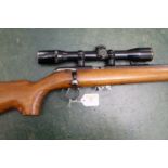 A BSA Super Sport 5 Cal 22LR bolt action rifle, screw cut,