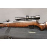 SMK model XS36-2 under lever air rifle, calibre Cal 22 fitted with an SMK 4 x 32 telescopic sight,