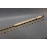 Hardy "The 4 lb Hardy Wanless" split cane spinning rod, palakona, 2 sections, 6' 11 1/2",