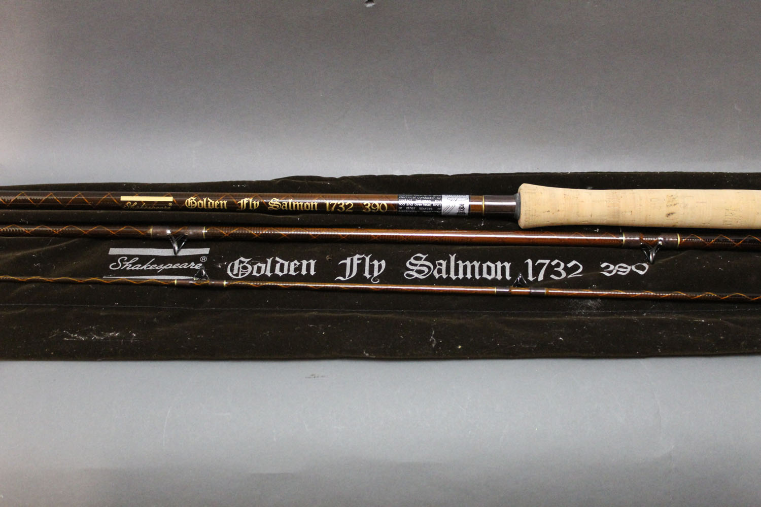 A Shakespeare Golden Fly salmon rod, 3 sections, 13', line 8-10.