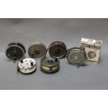 Six trout fly reels, includes Pridex, Condex etc.