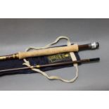 A Hardy Richard Walker Superlite trout fly rod, 2 sections, 9' 3", line 7-8.