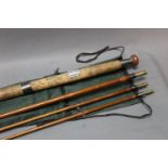 Hardy "The Alnwick" Greenheart salmon fly rod, 3 sections, 2 tips, 13' 2".