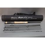 A Shakespeare agility EXP trout fly rod, in seven sections, 10' line 7.