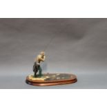 A Border Fine Arts figurine "Nearly There", a fisherman with salmon, Model No. B0254.